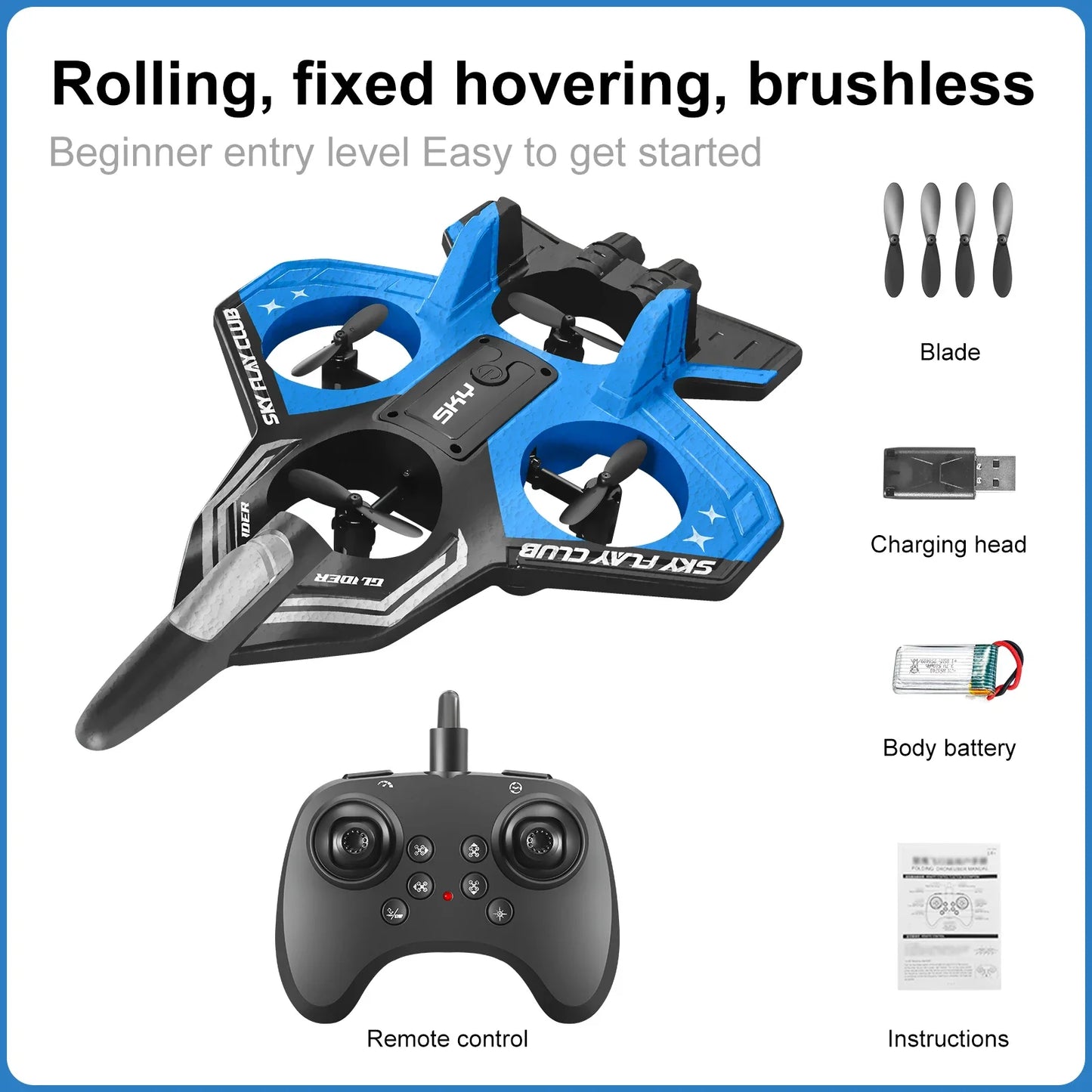 New YP3 Glider Flying Helicopter RC Hobby Jet Plane 2.4G Stunt Remote Control Foam Fighter Airplane Toy Drone With Light